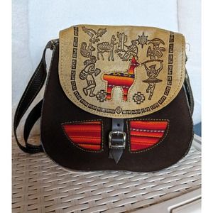 PURO CUERO Tribal print crossbody bag